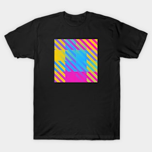 Pan Pride Diagonal Stripes Colored Checkerboard Pattern T-Shirt